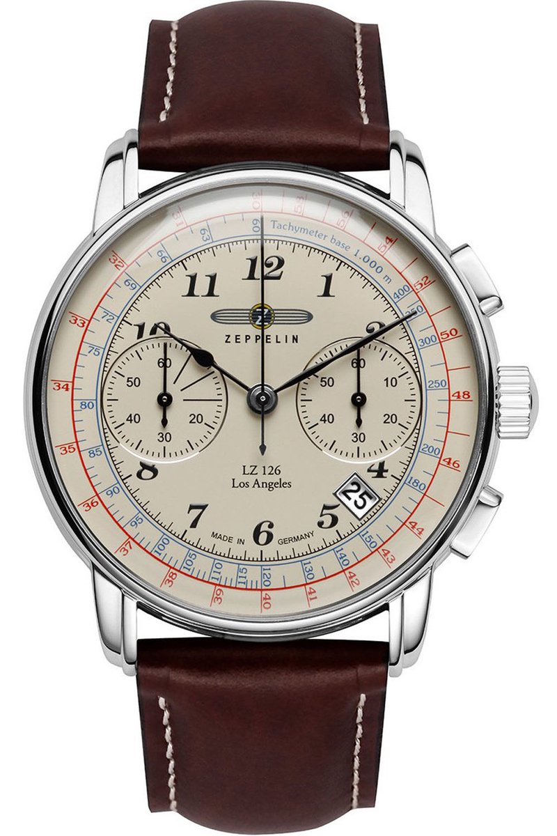 Zeppelin 7614-5 LZ-126 Chronograph Herrenuhr 43mm 5ATM