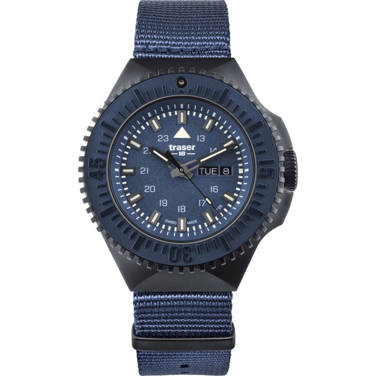 Traser H3 109856 P69 Black Blue Herrenuhr 46mm 20ATM