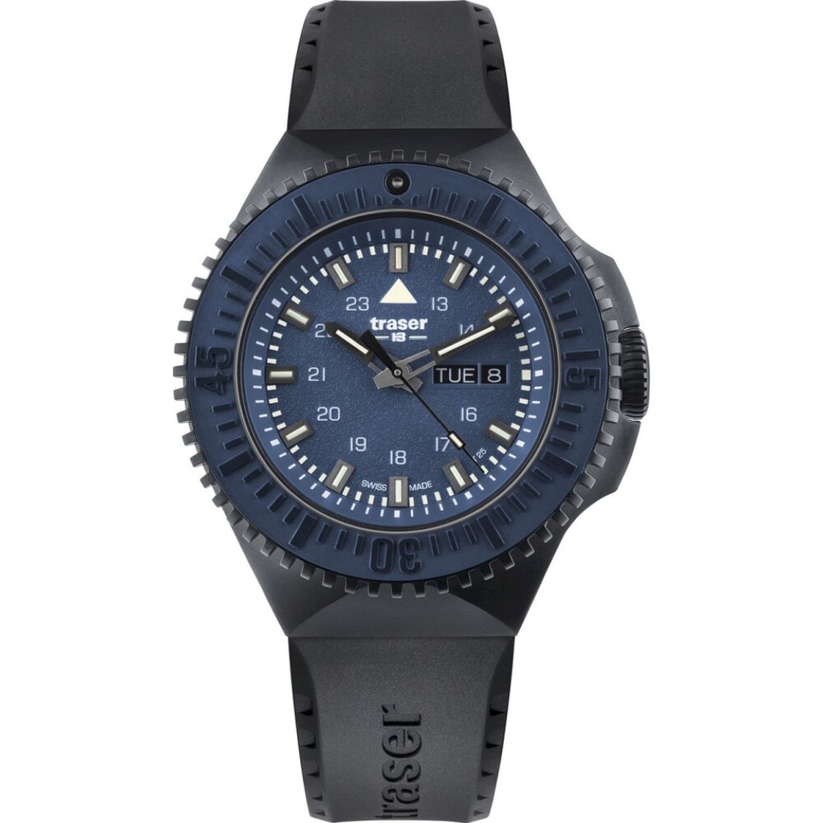 Traser H3 109857 P69 Black Blue Herrenuhr 46mm 20ATM