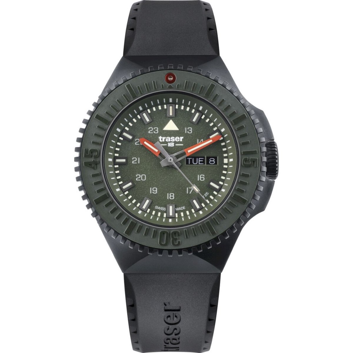 Traser H3 109859 P69 Black Green Herrenuhr 46mm 20ATM