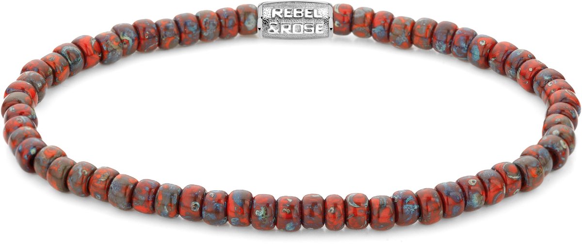 Rebel & Rose Armband Glass Rocks Red Jazz RR-40117-S-S Damen