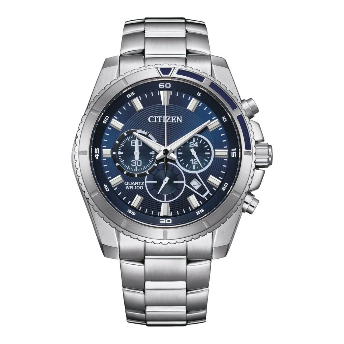 Citizen AN8201-57L Quarz Chronograph Herrenuhr 44mm 10ATM