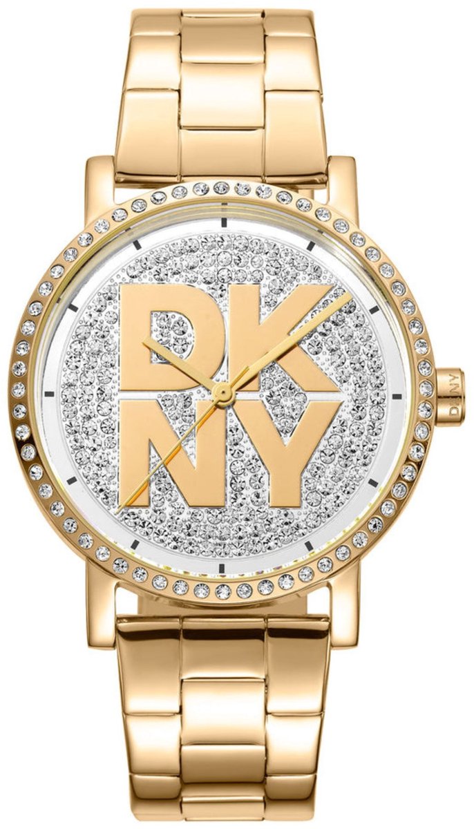 DKNY DK1L035M0215 Damenuhr Soho Logo Gold 36mm 5ATM