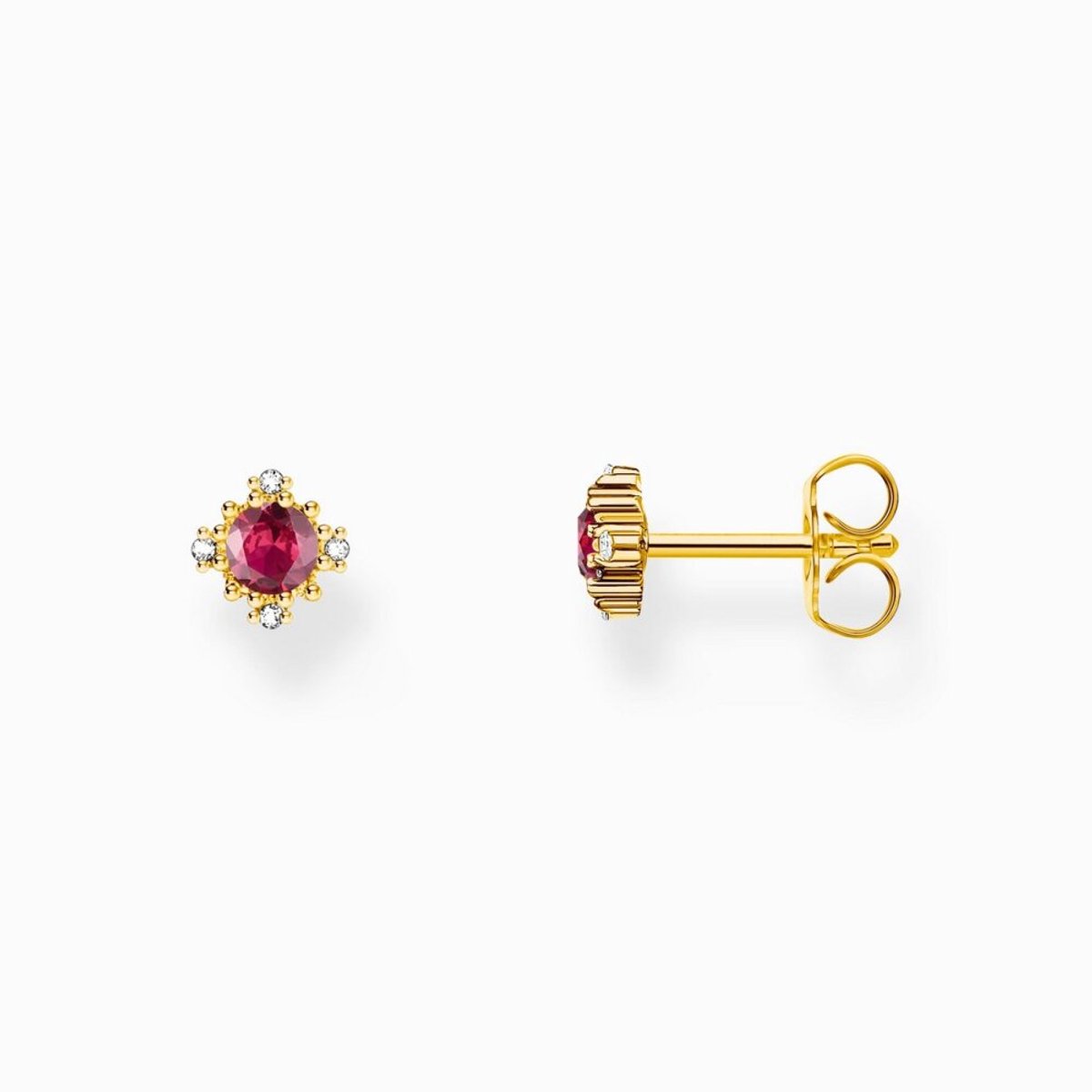 Thomas Sabo H2311-995-10 Vergoldete Ohrstecker mit rotem Stein Damen