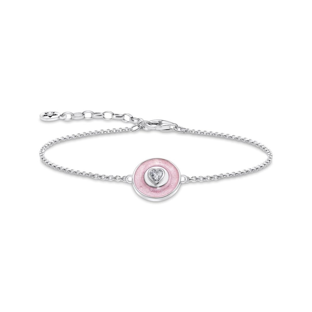 Thomas Sabo A2143-691-9-L19V Silbernes Armband mit rosa Anhänger