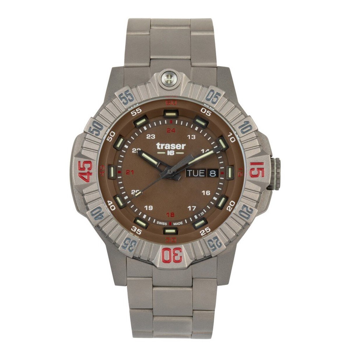 Traser H3 110668 Tactical Braun Titan Herrenuhr 46mm 20ATM
