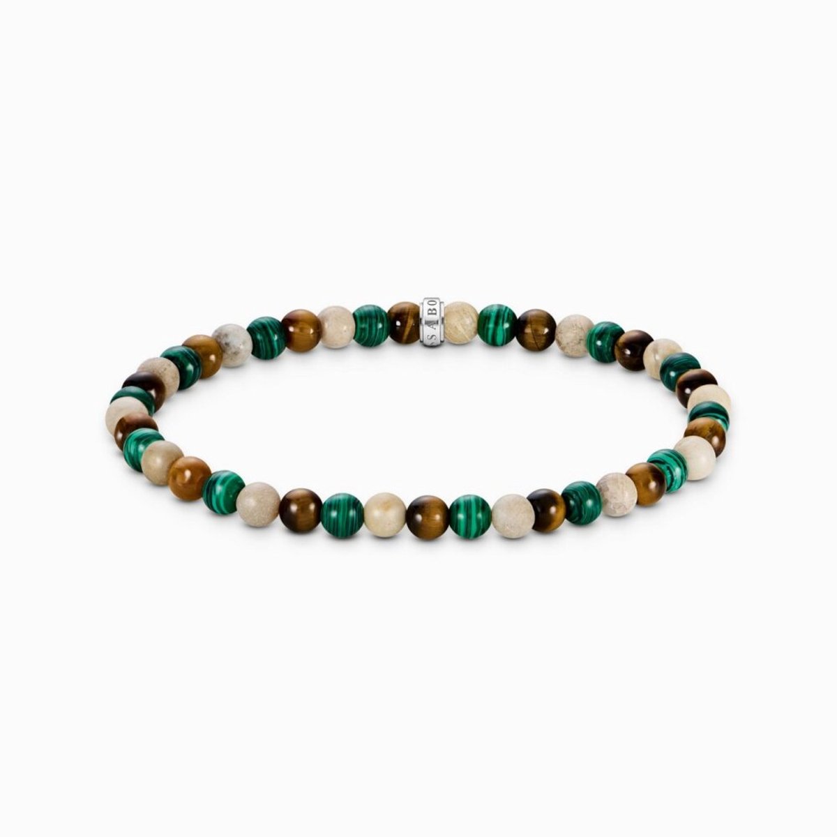 Thomas Sabo A2183-468-7-L19 Unisex Bead Armband in Erd- und Grüntönen