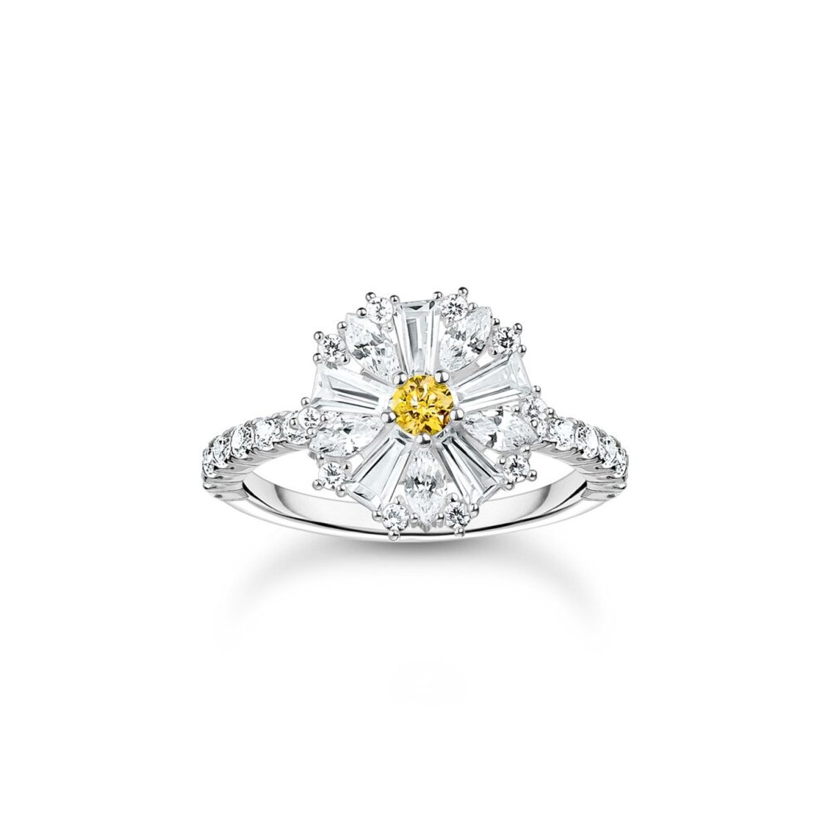 Thomas Sabo TR2493-051-4-54 Cocktailring Blume mit Steinen silber Damen