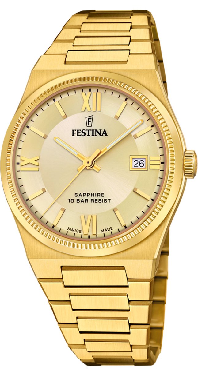 Festina F20038/2 Herrenuhr Swiss Made Rivé 40mm 10ATM