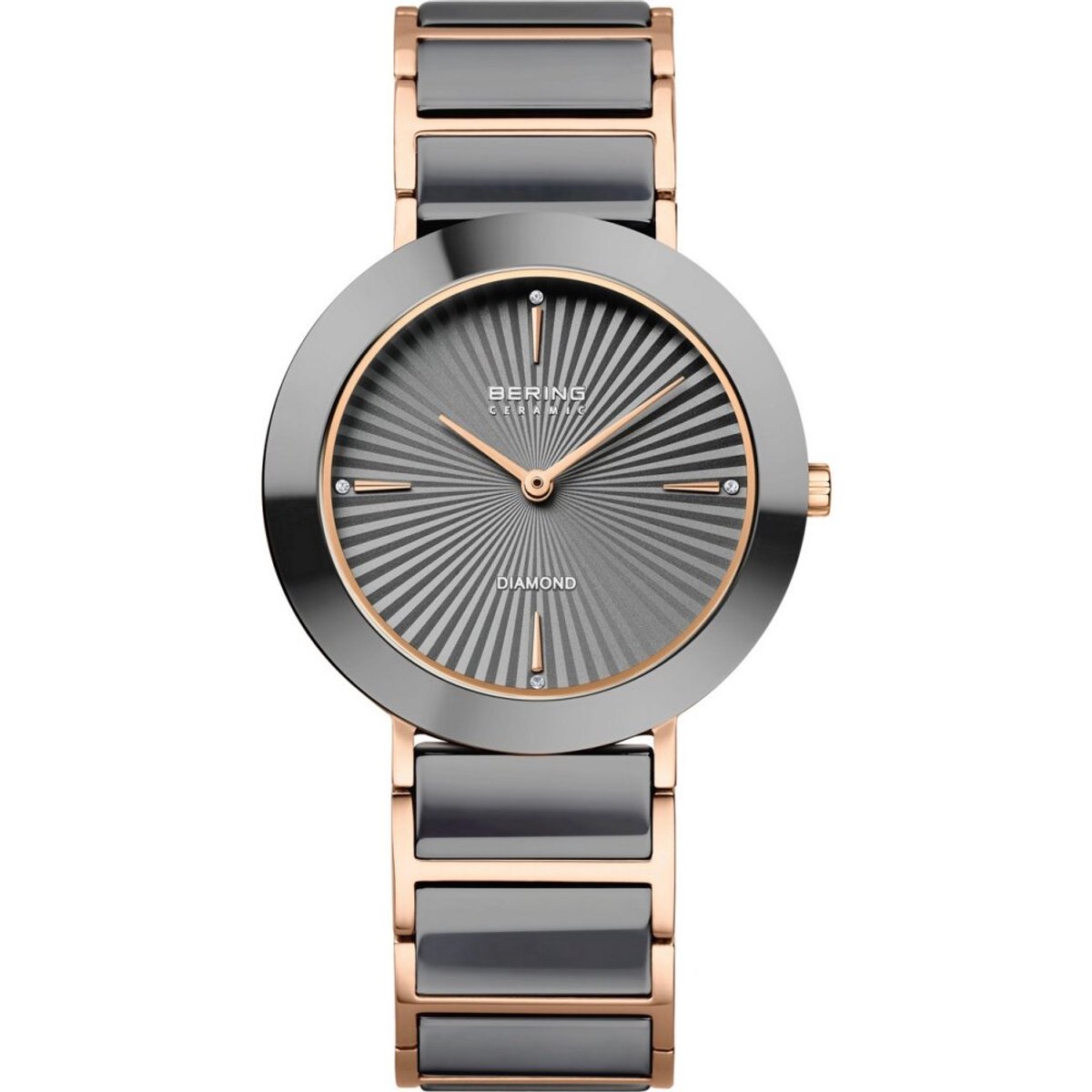 Bering 11435-768 Damenuhr Diamant Keramik 35mm 3ATM