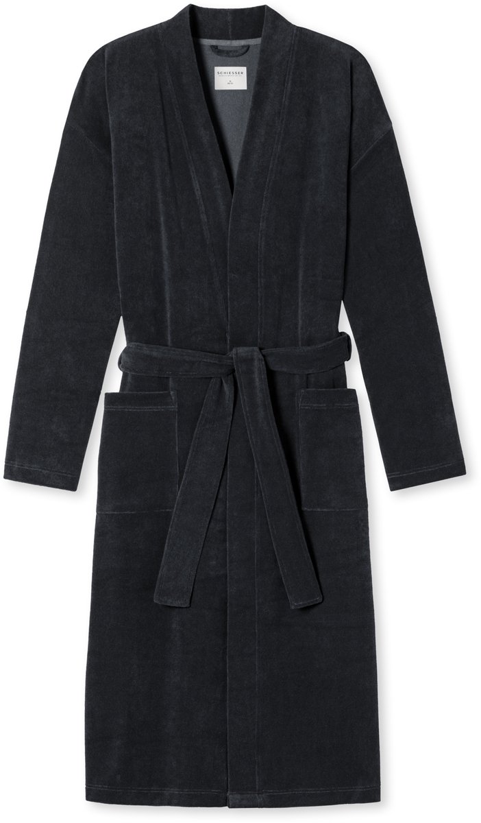 Bademantel Leichtfrottee anthrazit - Feather Terry S