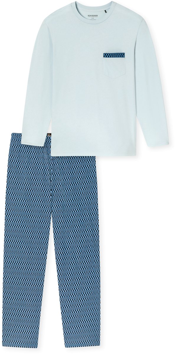 Schlafanzug lang hellblau - Comfort Nightwear 25