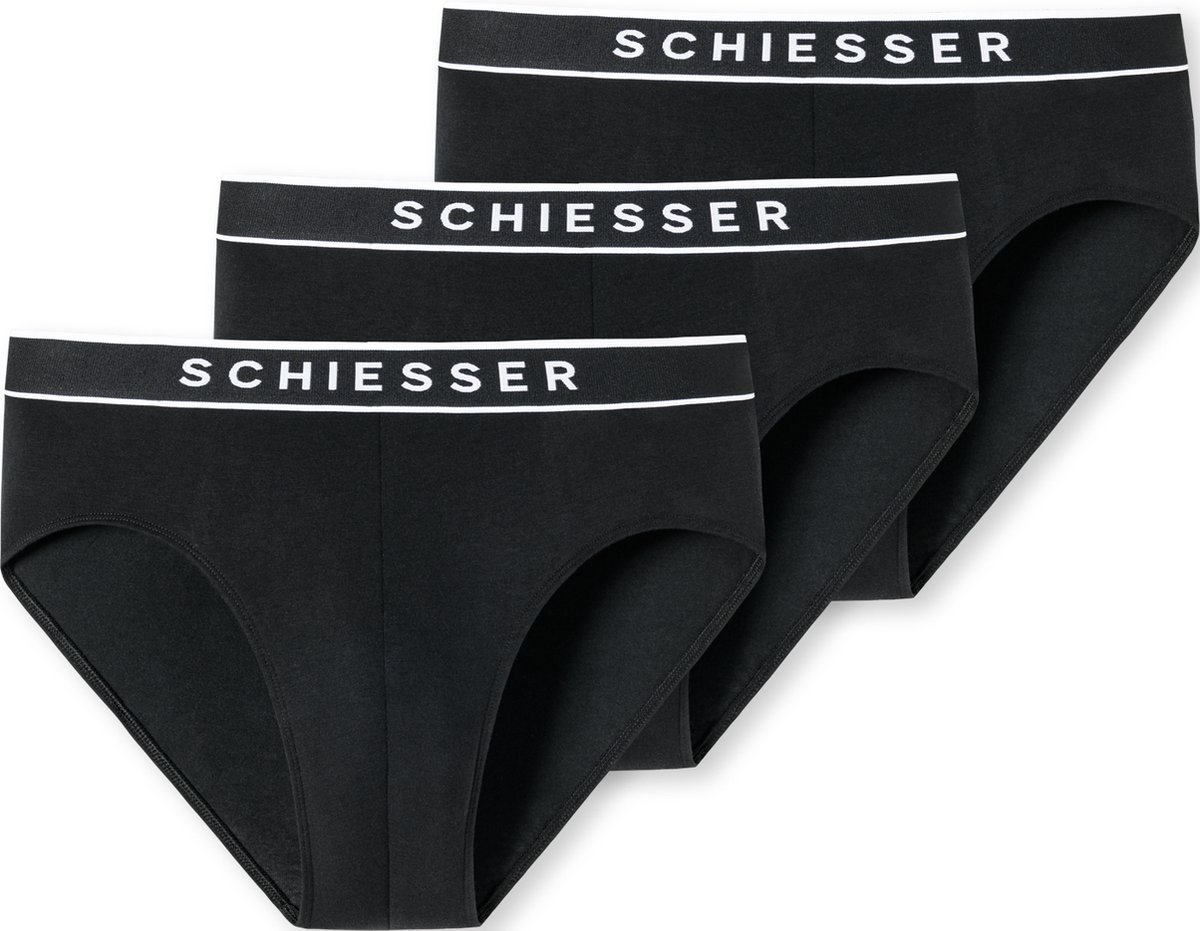 Rio-Slips 3er-Pack Cotton Webgummibund schwarz - 95/5 8