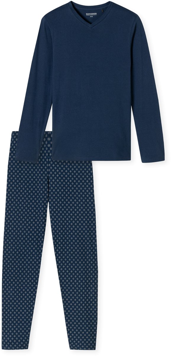 Schlafanzug lang V-Ausschnitt admiral - Casual Essentials 50