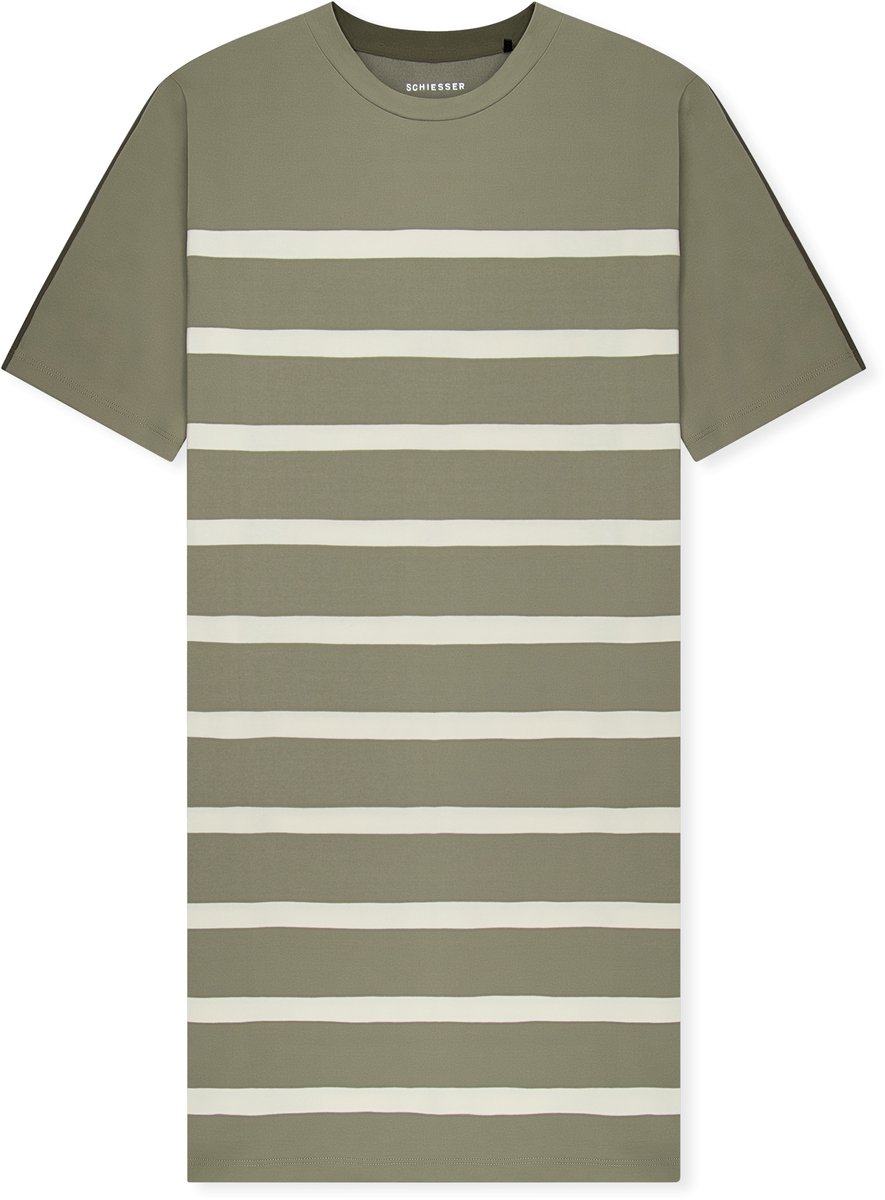Nachthemd kurzarm Streifen jade - Casual Nightwear 36
