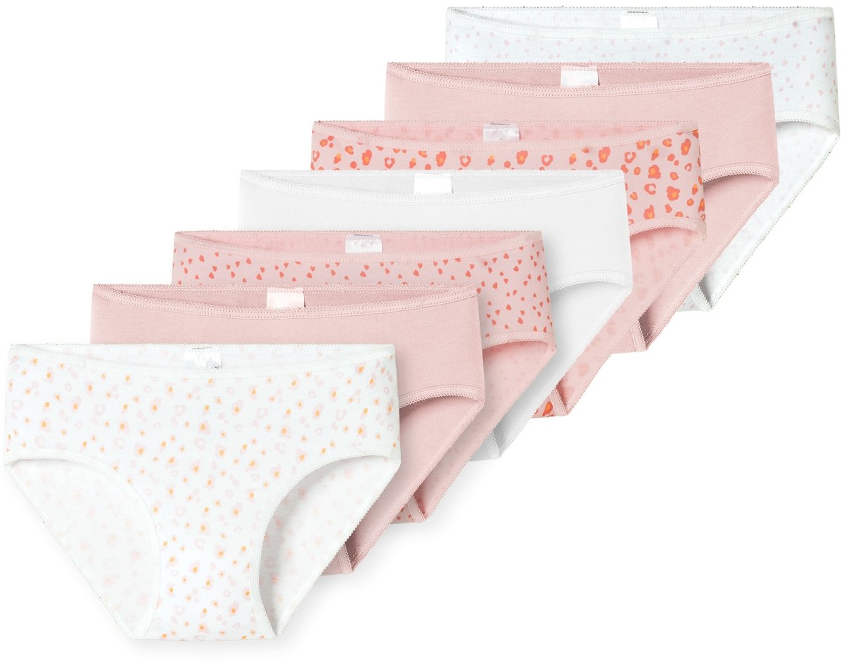 Slips 7er-Pack Organic Cotton Softbund Herzen Leoprint mehrfarbig - 95/5 140