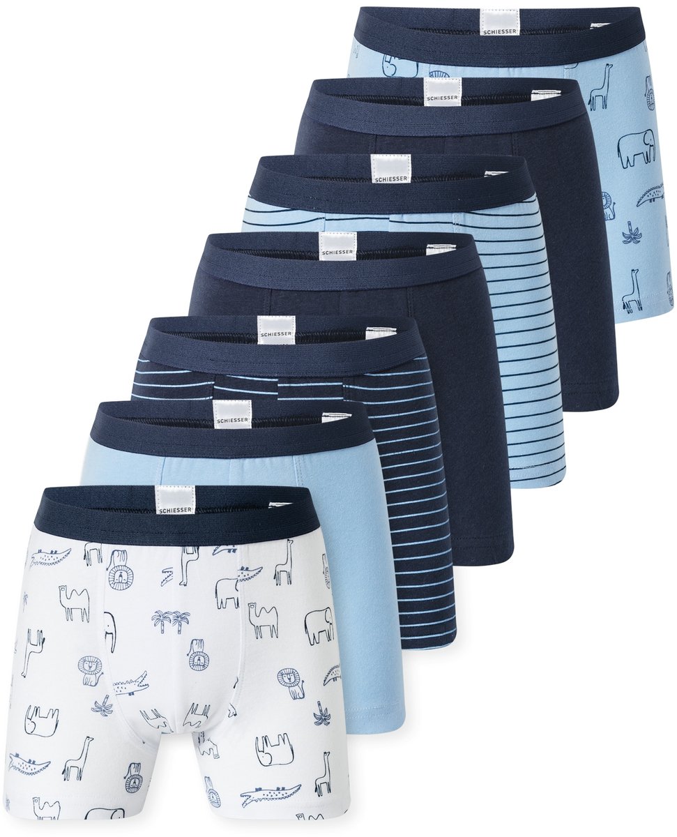 Shorts 7er-Pack Ringel Safari-Tiere mehrfarbig - 95/5 98