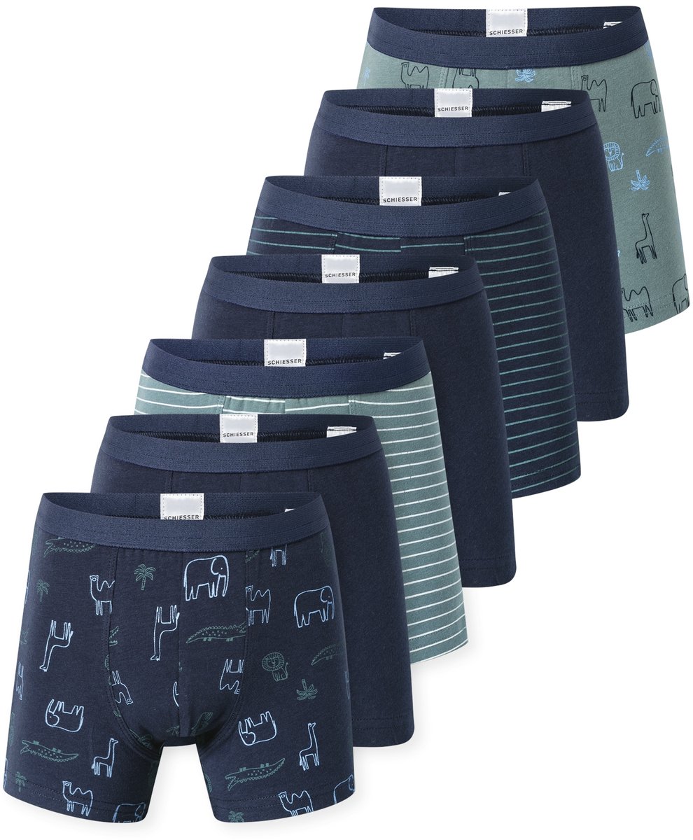 Shorts 7er-Pack Ringel Safari-Tiere mehrfarbig - 95/5 98