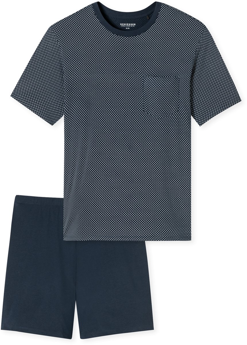 Schlafanzug kurz nachtblau gemustert - Comfort Essentials 62