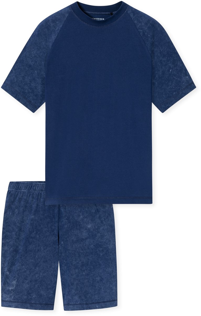 Schlafanzug kurz Tie-Dye-Effekt navy -Modern Essentials 48