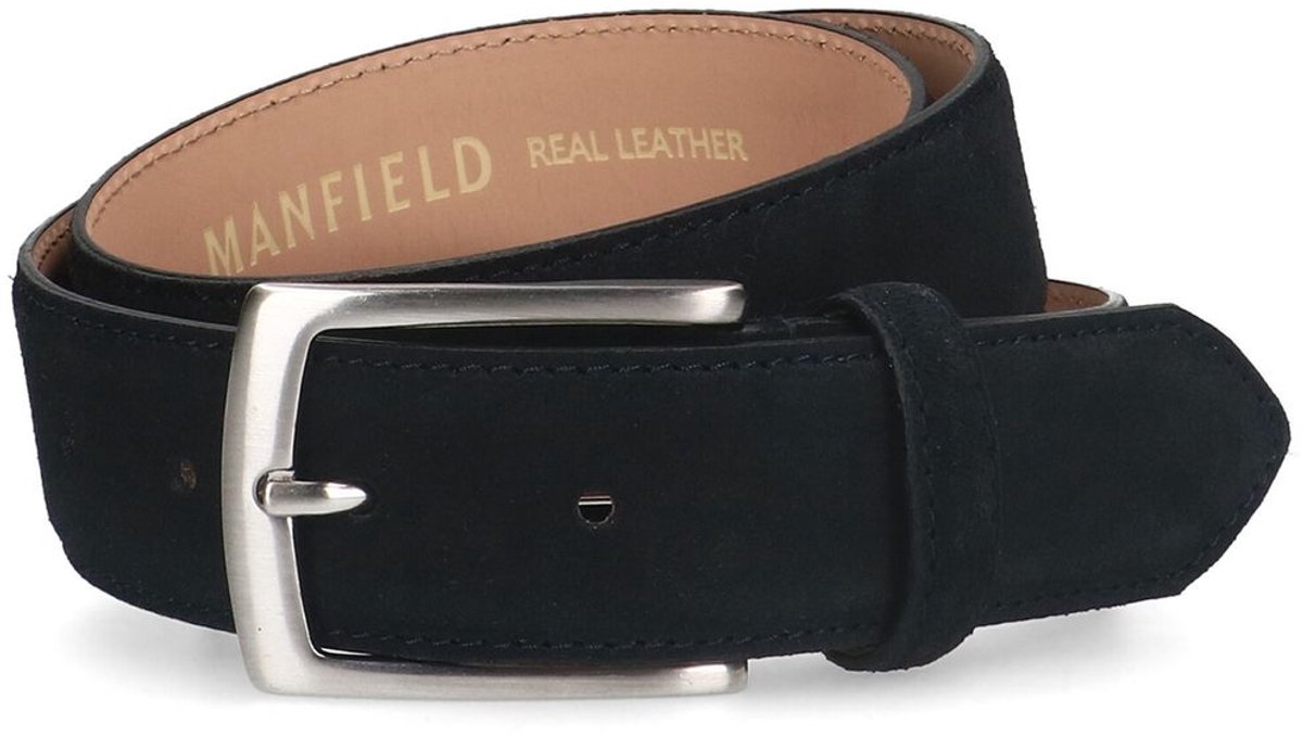 Dunkelblauer Veloursleder-Gürtel