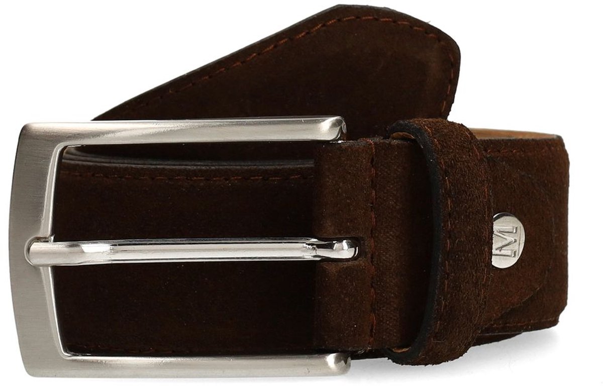 Dunkelbrauner Veloursleder-Gürtel