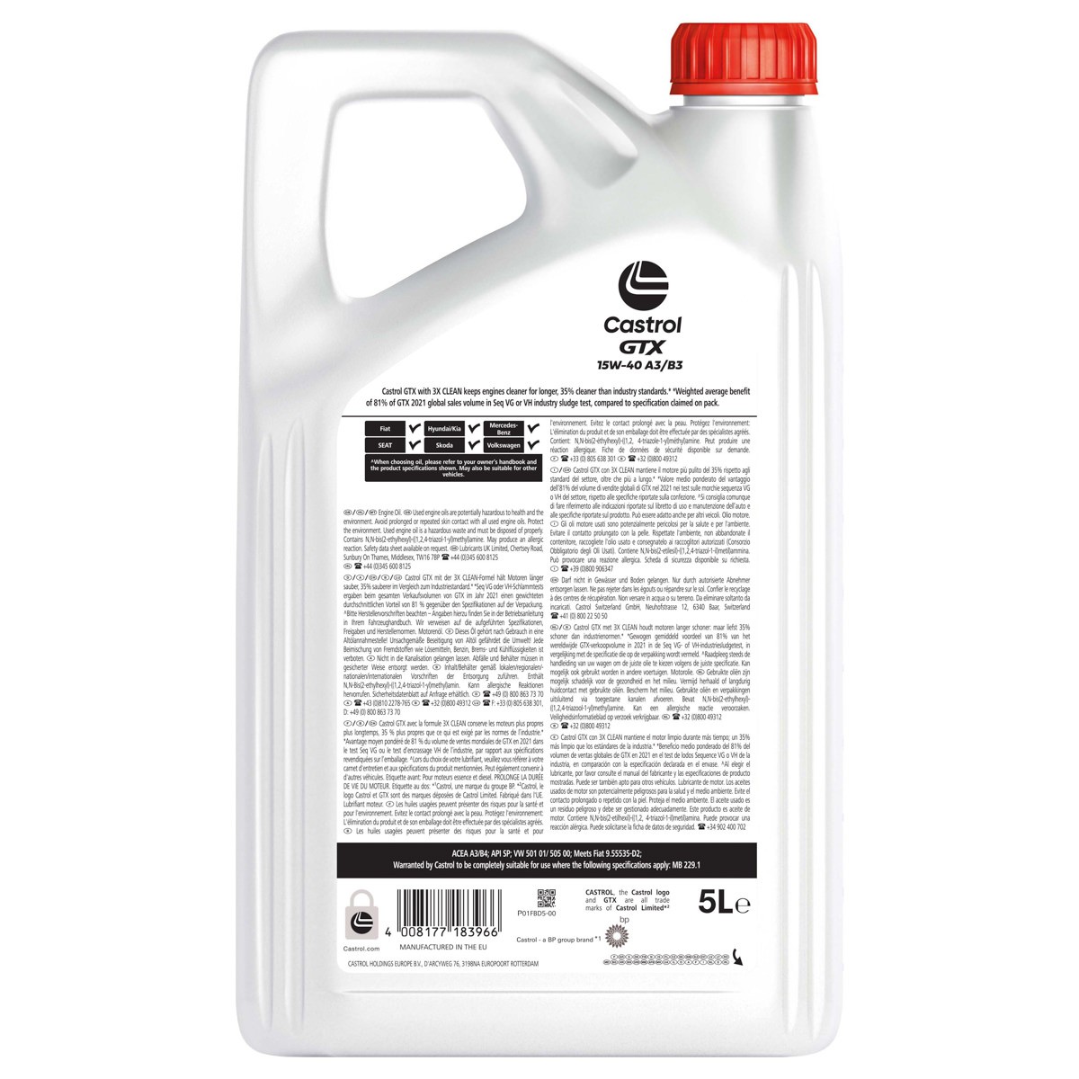 Castrol GTX 15W-40 A3/B3 2x5 Liter