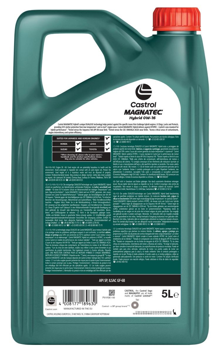 Castrol Magnatec Hybrid 0W-16 5 Liter