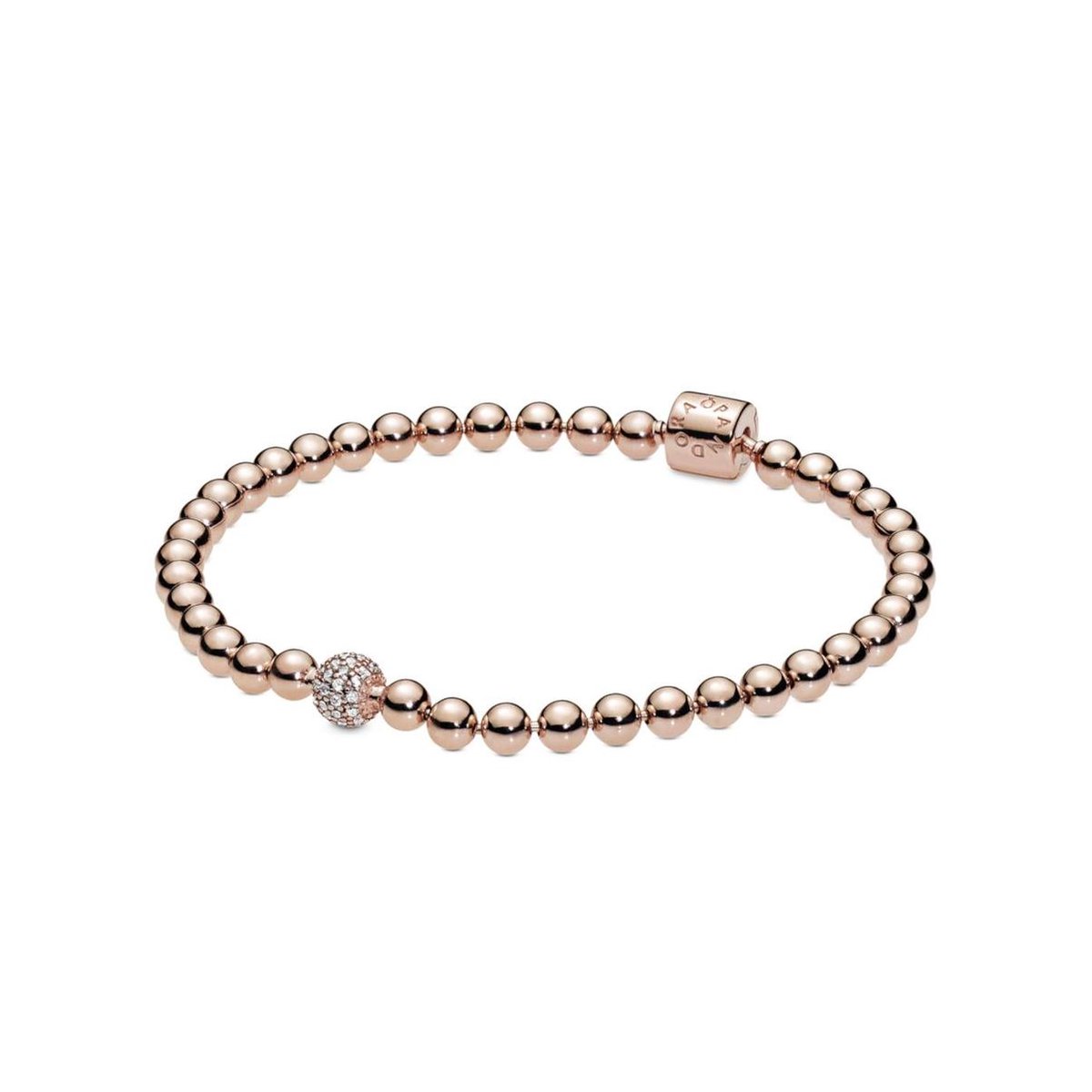 Pandora Perlenarmband mit 14K Roségold Damenarmbänder 588342CZ Box,17CM