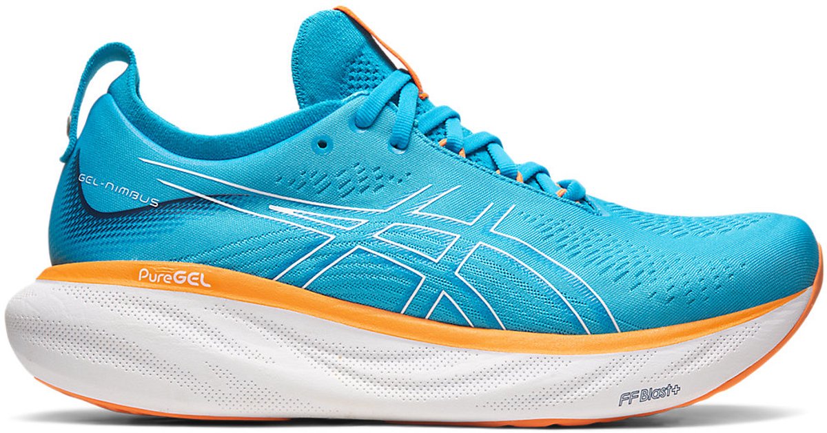 Asics Gel Nimbus 25 Island Blue Sun Peach Herren Sneaker 1011B547-400 41.5