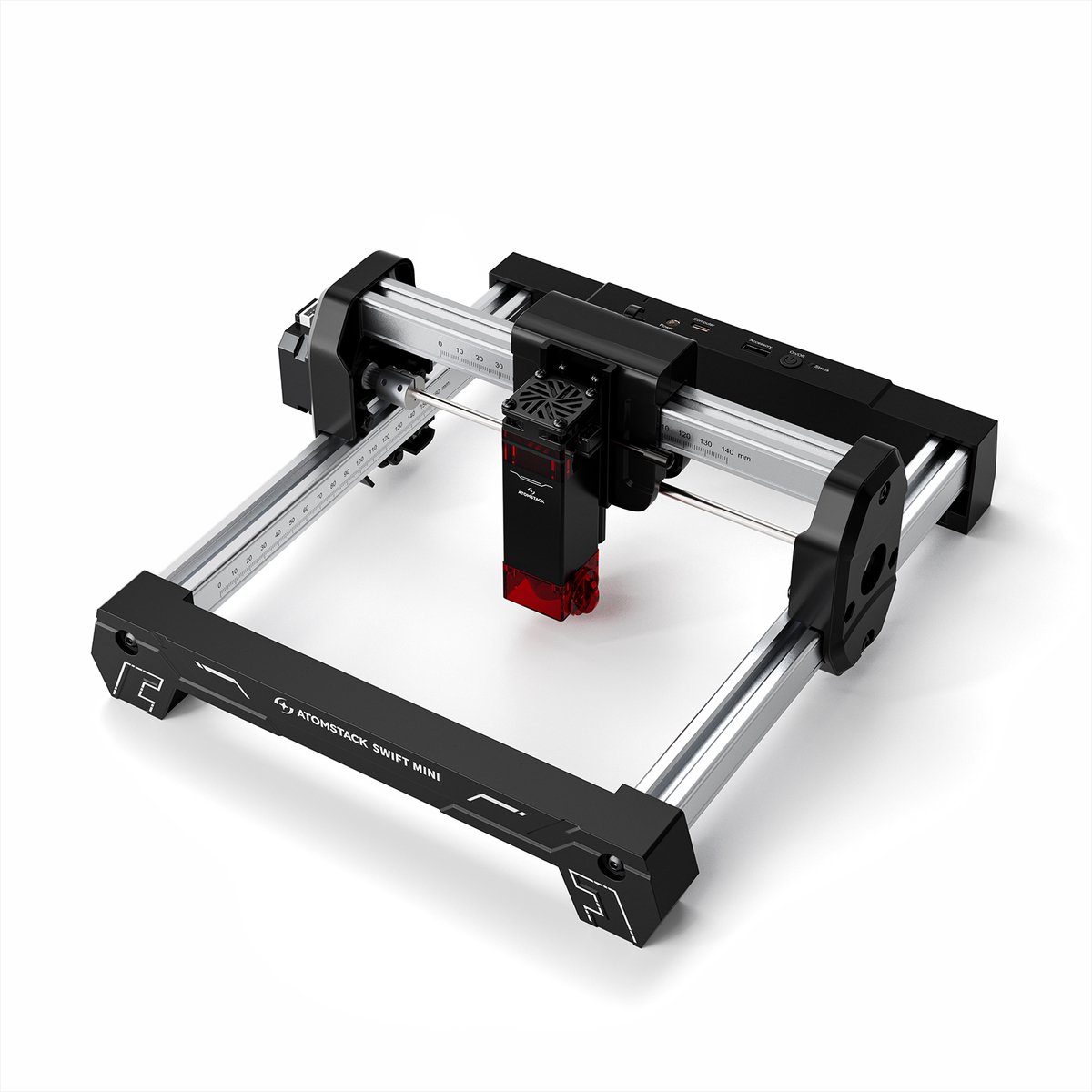 ATOMSTACK Swift Mini 3W Lasergravurmaschine, 135×145mm Gravurbereich, 0,04*0,04mm Laserpunkt, Positioniergenauigkeit 0,1 mm schwarz