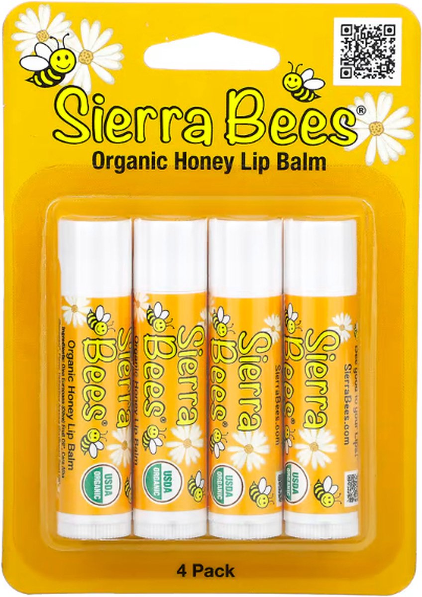 Bio-Lippenbalsam, Honig, 4er-Pack, 0,15 oz (4.25 G) Jeder