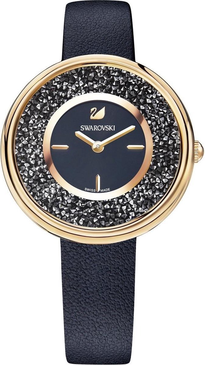 Swarovski 5275043 Crystalline Pure Roségold Schwarz Damenuhr 34