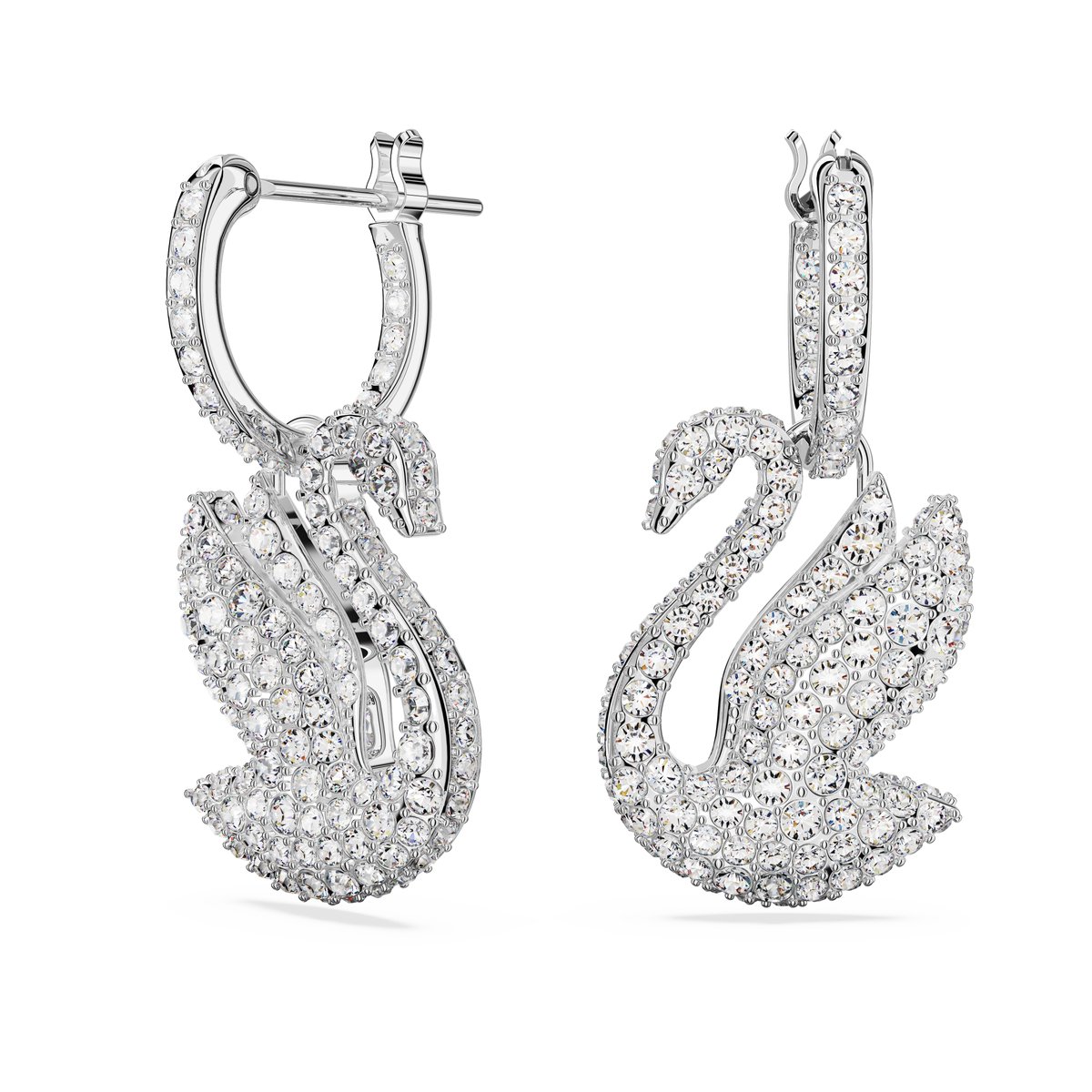 Swarovski Schwanförmige Hängeohrringe Rhodinierte Damenohrringe 5647545 Box (Random Color)