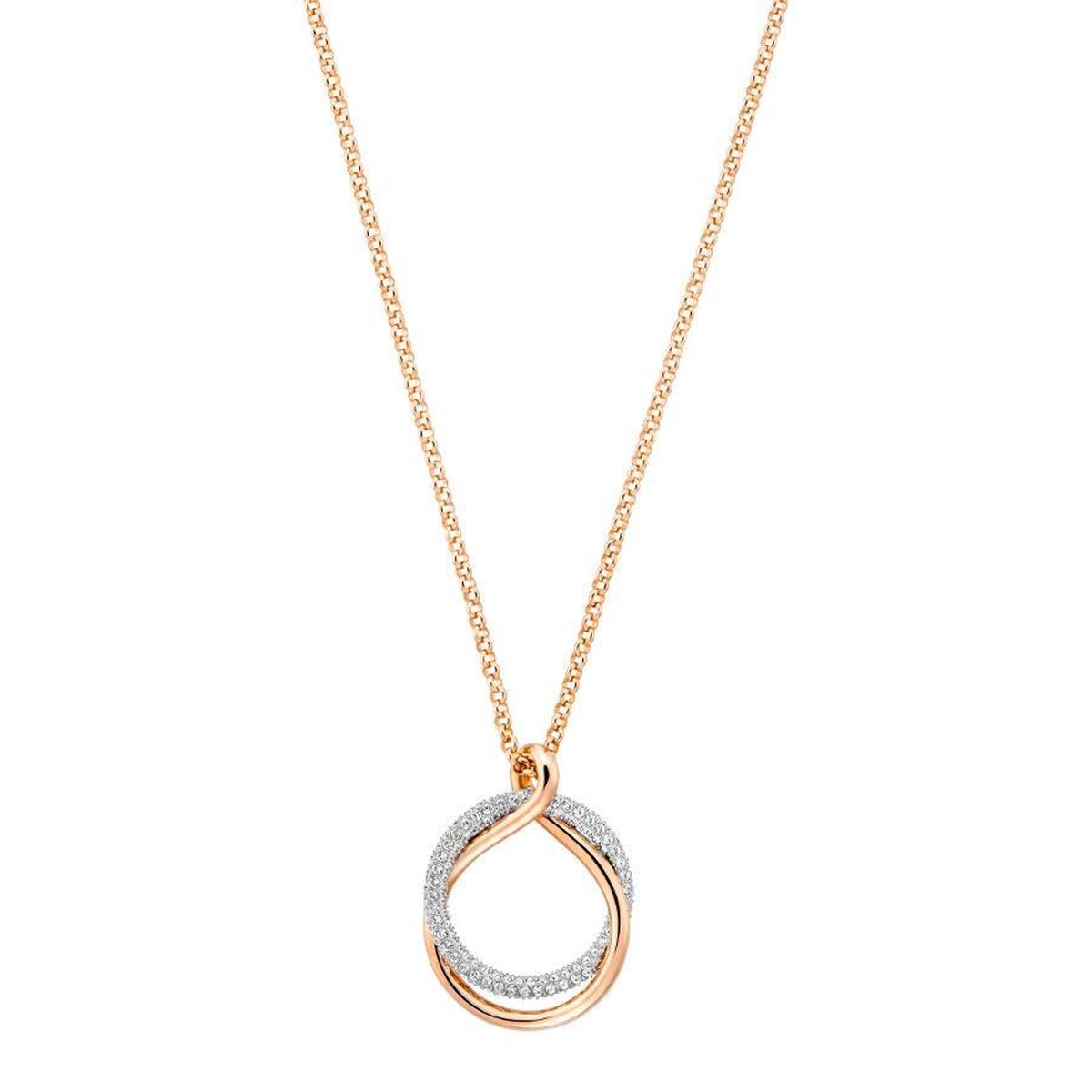 Swarovski Roségold Doppelring Anhänger Halskette Damen Halskette 5194455 Box (Random Color)