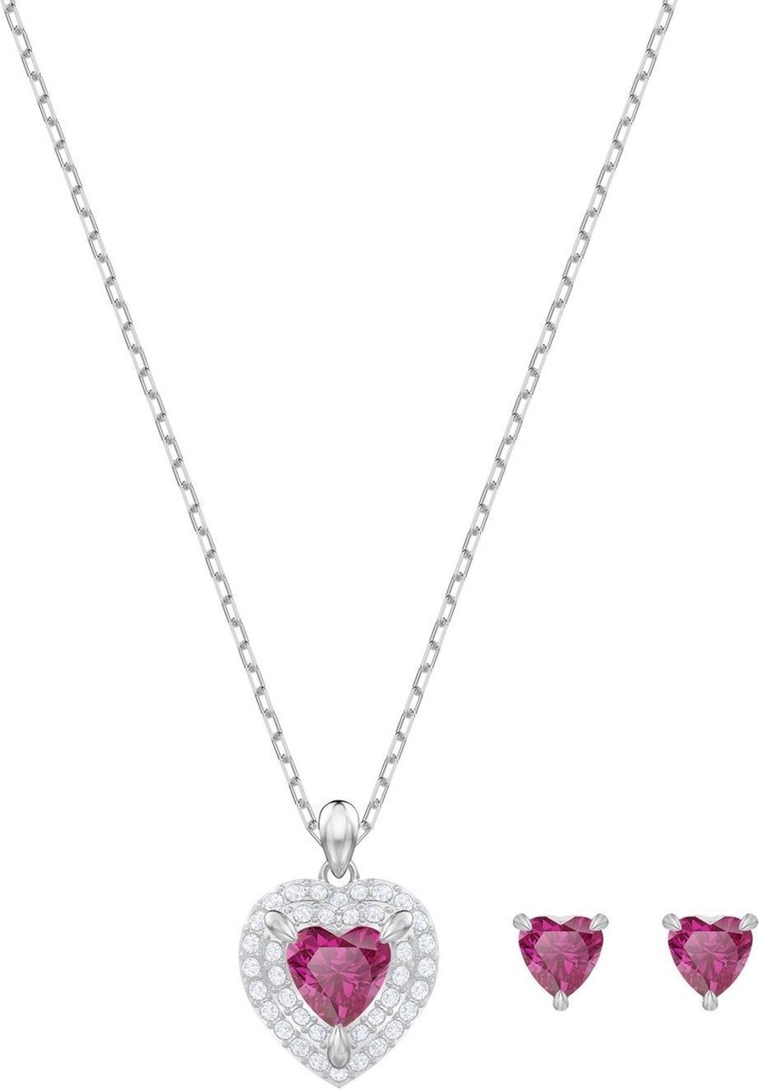Swarovski One Series Halsketten- und Ohrring-Set Damenschmuck Rot 5470602 Box (Random Color)