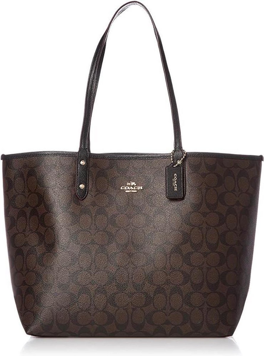 Coach Reversible City Tote 33 Damen Tragetasche Schwarz Braun 36658-IMAA8 Basic Set (Bag+Dust Bag)