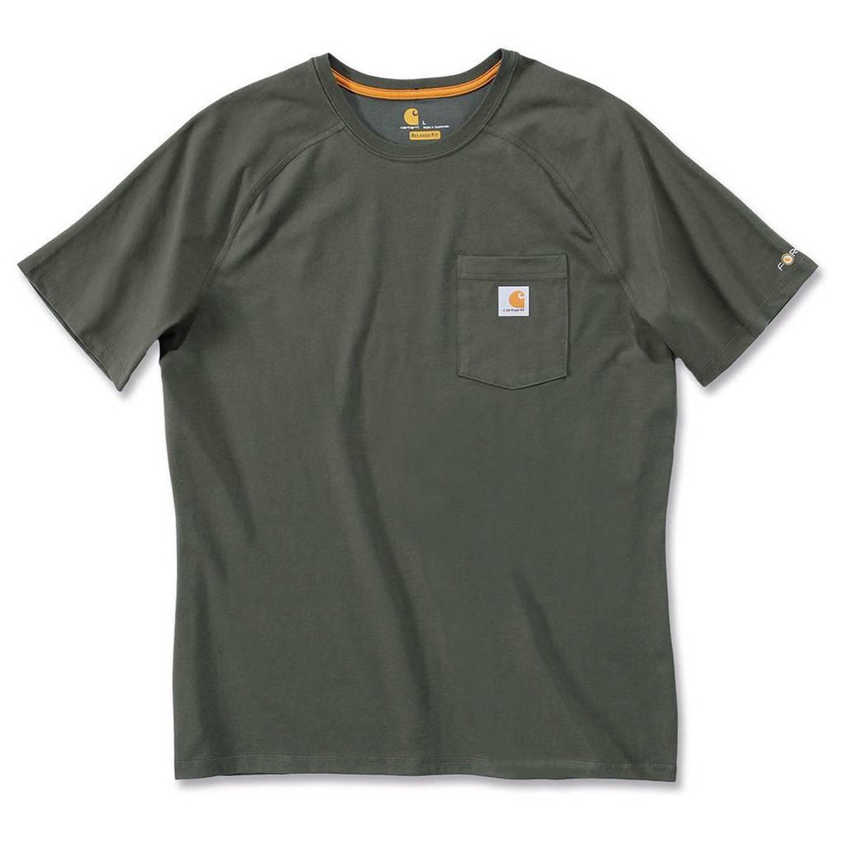CARHARTT 100410 Force Cotton Del Monte Pocket Kurzarm-T-Shirt MOSS 6016 6016 S