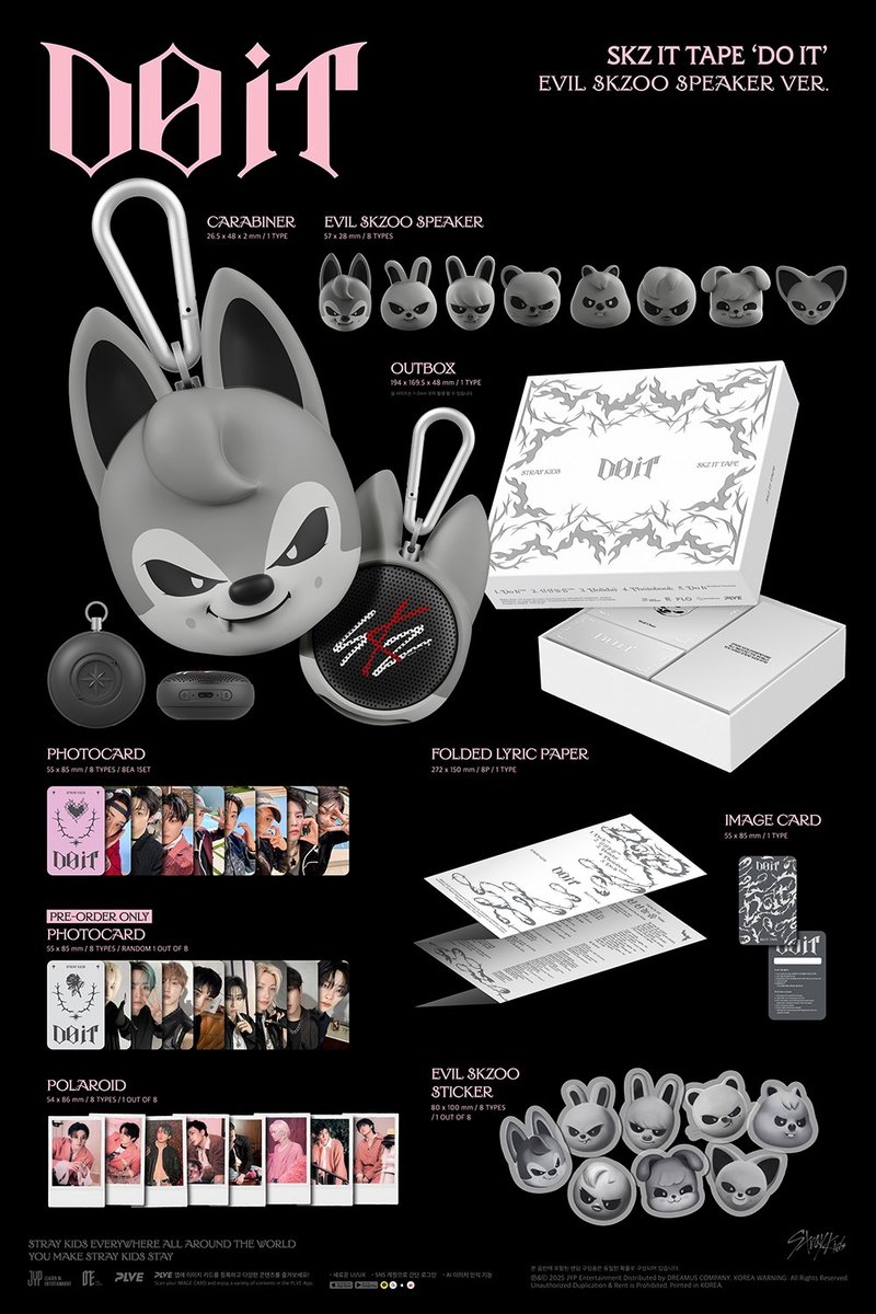 Stray Kids – SKZ IT TAPE ‘DO IT’ EVIL SKZOO LAUTSPRECHER Version. (Mitgliederauswahl) RANDOM 1PCS