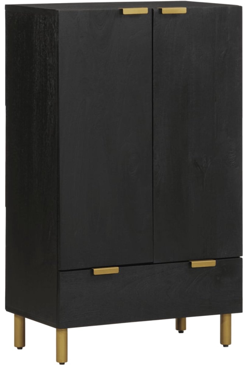 Vidaxl Schrank, Schwarz, 60X33X100 Cm, Holzwerkstoff