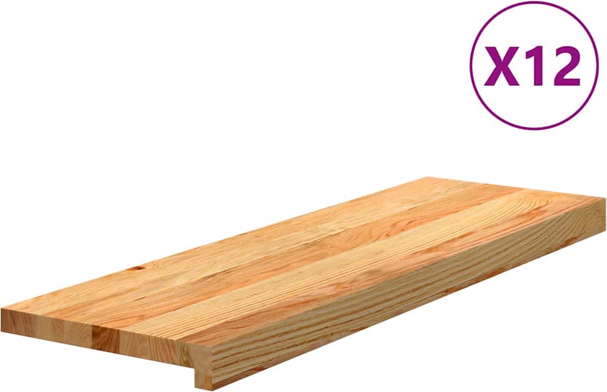 Vidaxl Treppenstufen, 12 Stück. Braun 80x30x2cm Leichtes Eichenholz