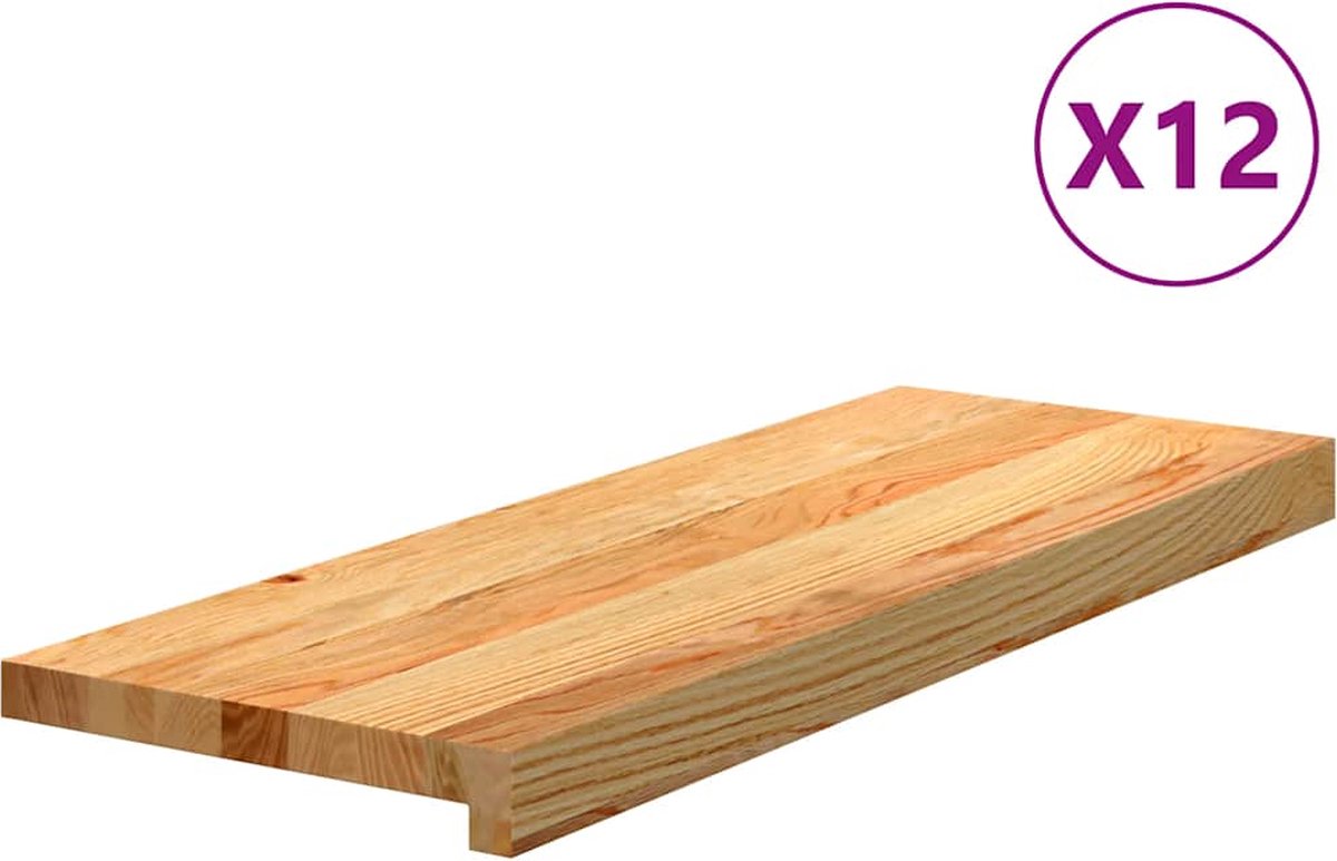 Vidaxl Treppenstufen, 12 Stück. Braun 70X30X2Cm Leichtes Eichenholz