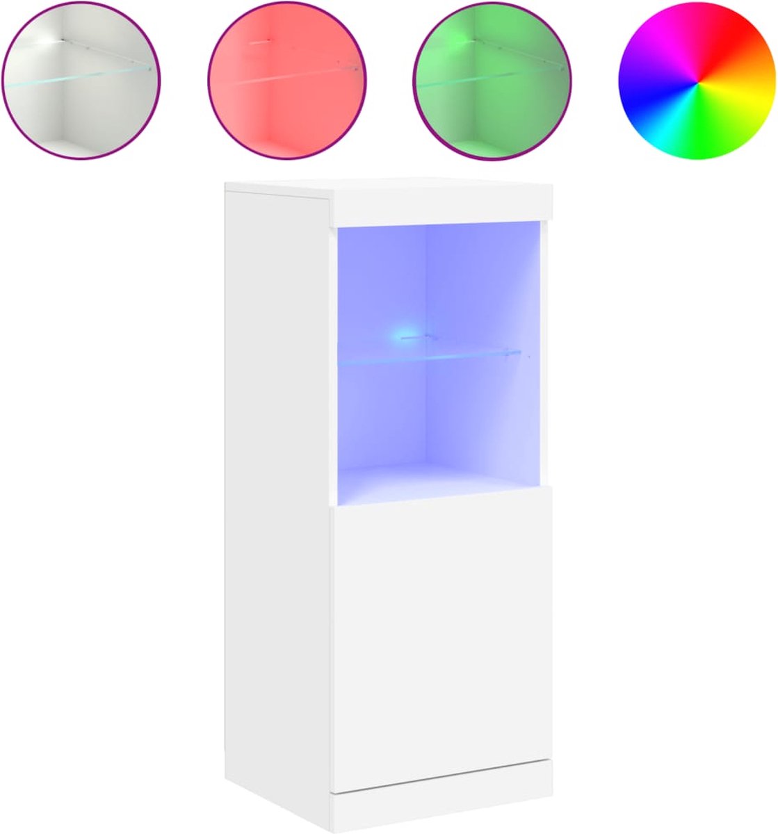 Vidaxl Schrank mit LED-Beleuchtung, Weiß, 41x37x100 cm