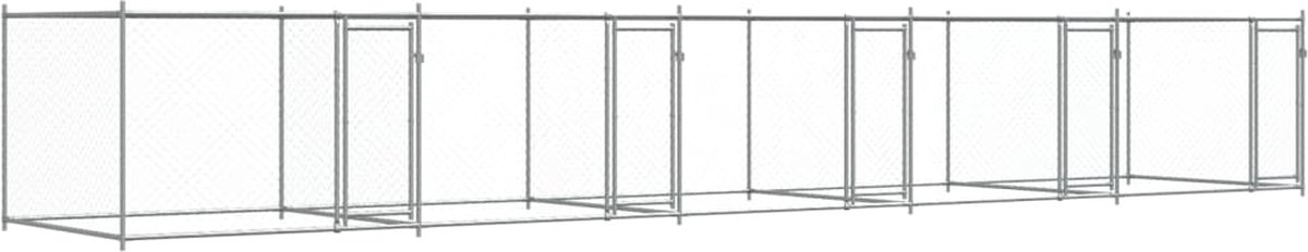 Vidaxl Hundebox, Mit Tür, Grau, 10X2X1,5 M, Stahl