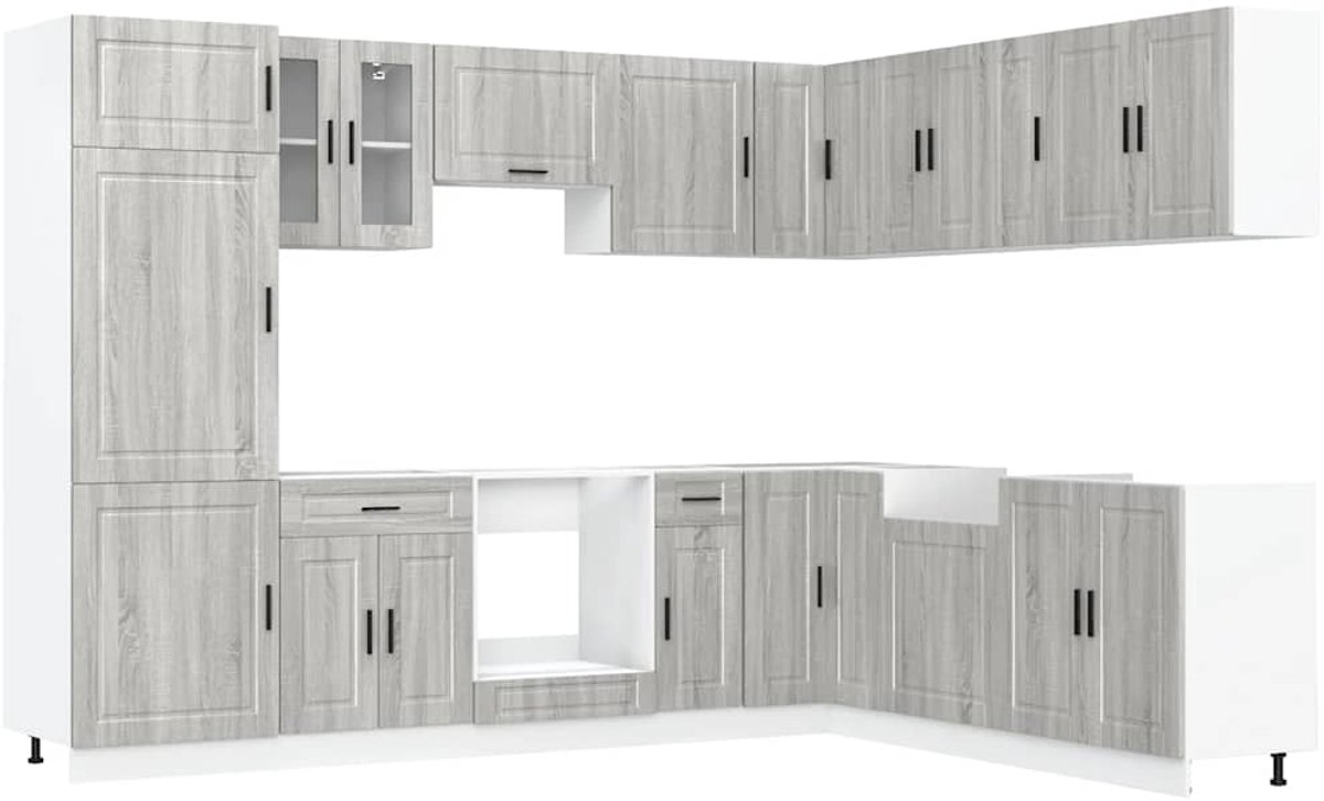 Vidaxl Küchenschrank-Set, Porto, 14-teilig, Sonoma-Eiche Grau