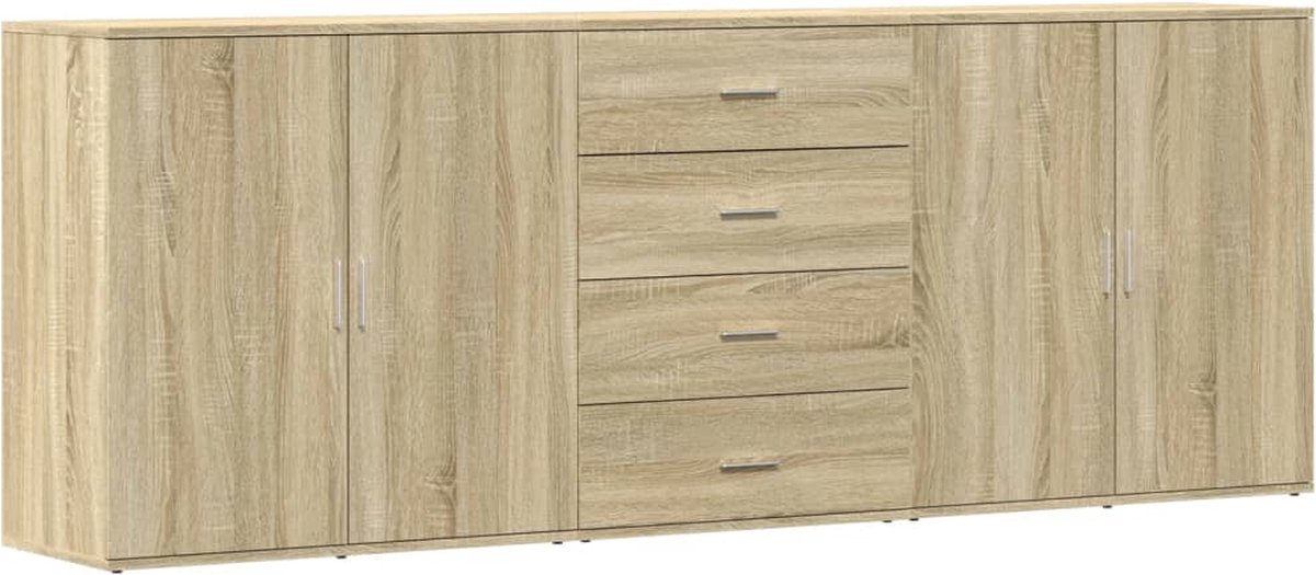 Vidaxl Schränke, 3 Stück, Sonoma Eiche, Holzwerkstoff