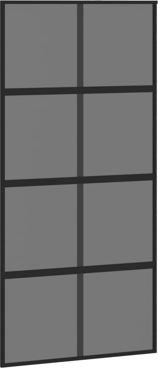 Vidaxl Schiebetür, Schwarz, 102,5x205cm, Gehärtetes Glas Aluminium
