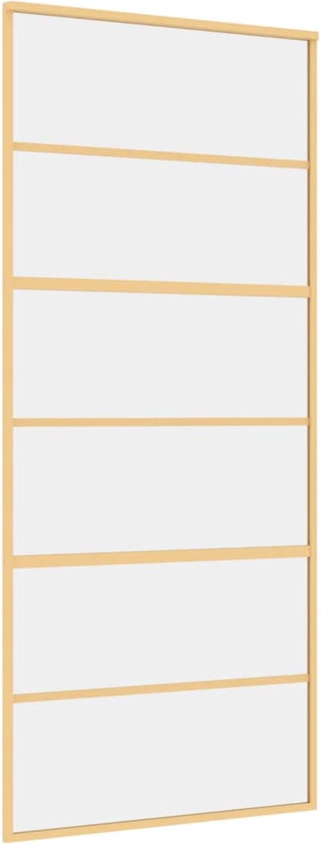 Vidaxl Schiebetür, Gold, 90x205 cm, Transparentes ESG-Glas