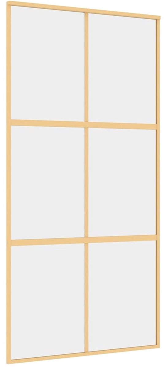 Vidaxl Schiebetür, Gold, 102,5 x 205 cm, Transparentes ESG-Glas