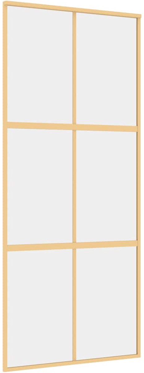 Vidaxl Schiebetür, Gold, 90x205 cm, Transparentes ESG-Glas